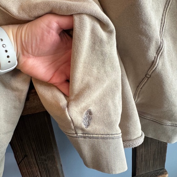 Free People Movement Go for Gold Women Beige XS Twist Front Sweatshirt Pullover - Picture 9 of 14